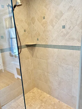 a bathroom with a shower