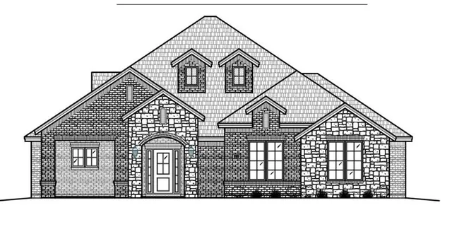 a view of a brick house with windows