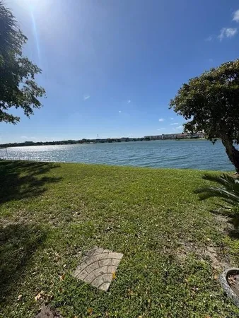 a view of an outdoor space and swimming pool