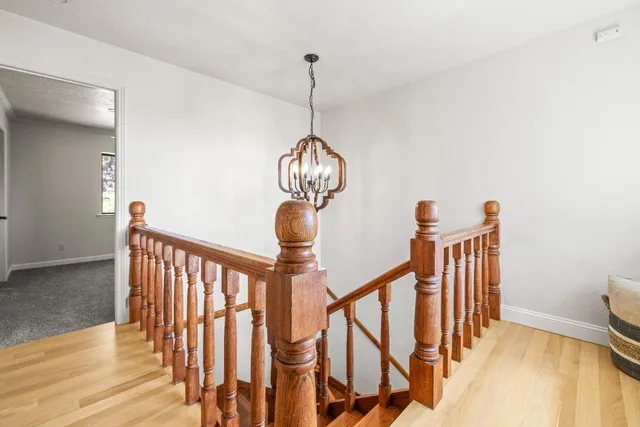 a view of entryway with wooden floor