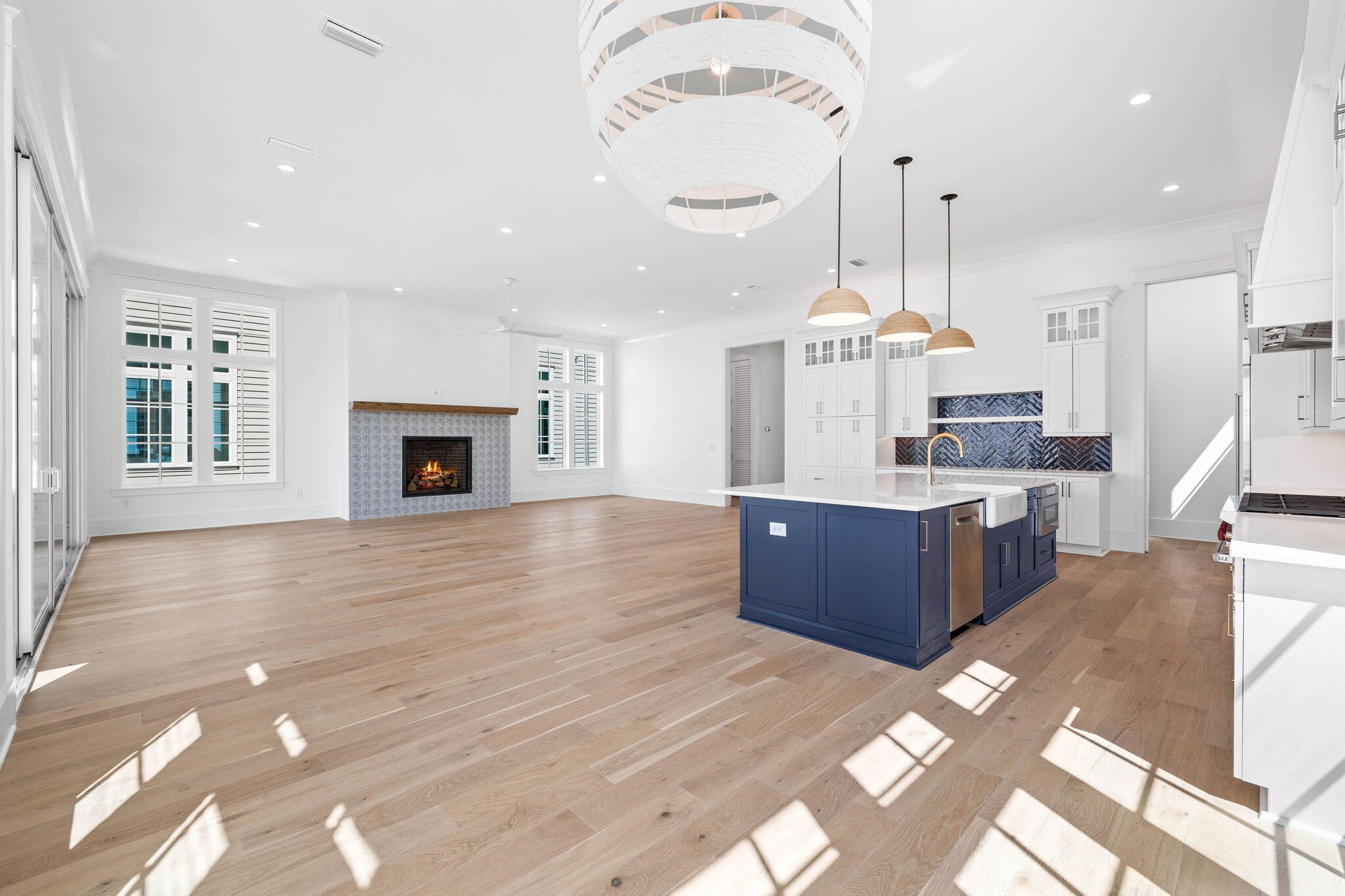 43 Pompano Street Inlet Beach, FL 32461 - Photo 26 of 83 a living room with furniture and a fireplace