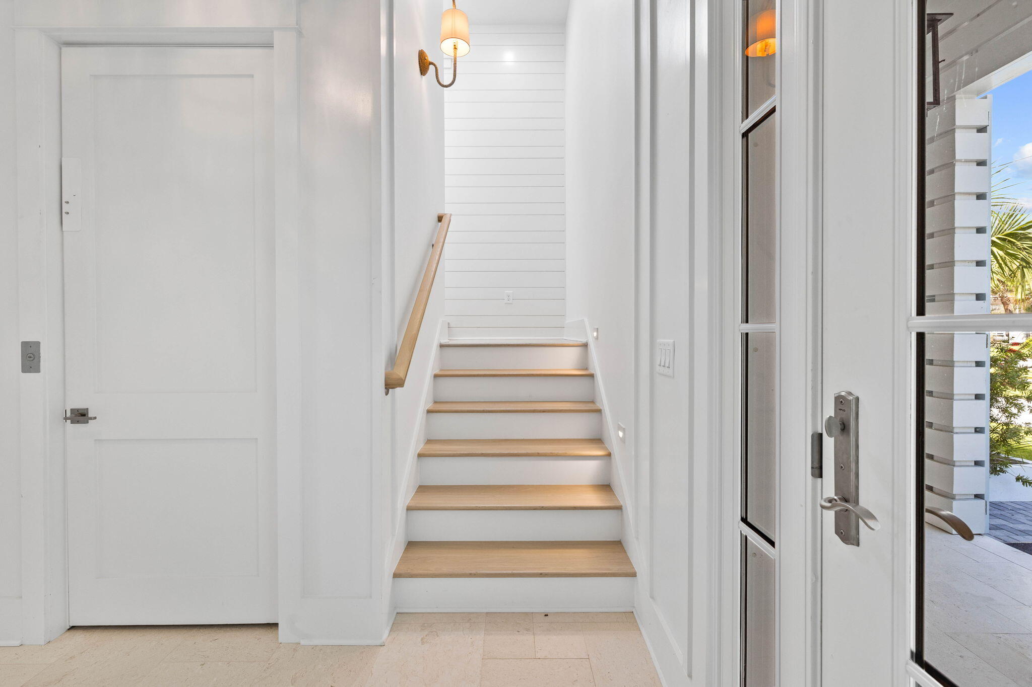 43 Pompano Street Inlet Beach, FL 32461 - Photo 53 of 83 a view of a hallway with a white walls and stairs