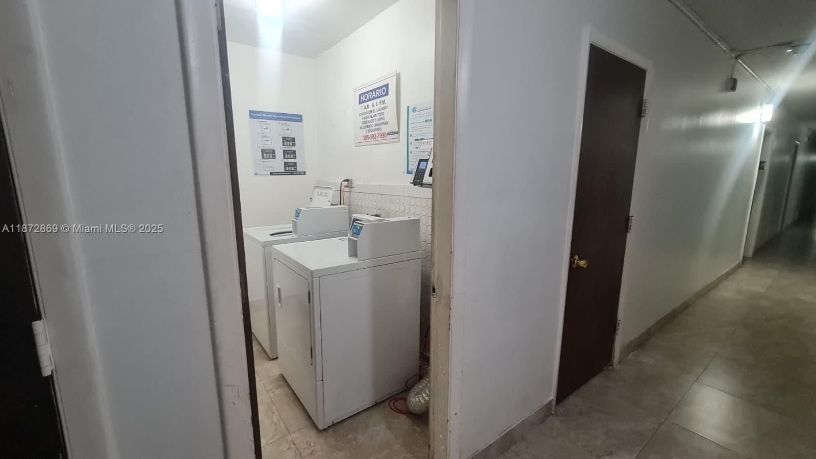 3640 Northwest 9th Street, Unit 105 Miami, FL 33125 - Photo 24 of 31 a utility room with dryer and washer