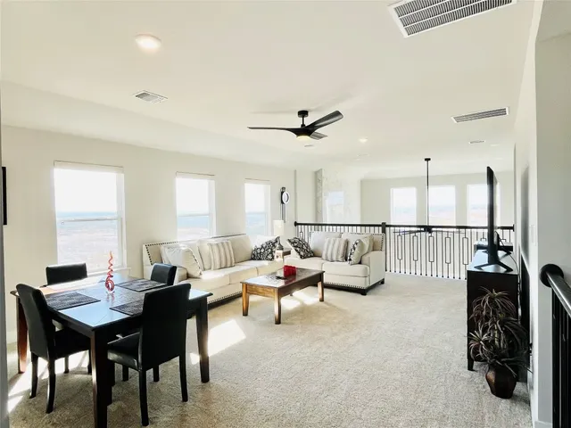 a living room with furniture