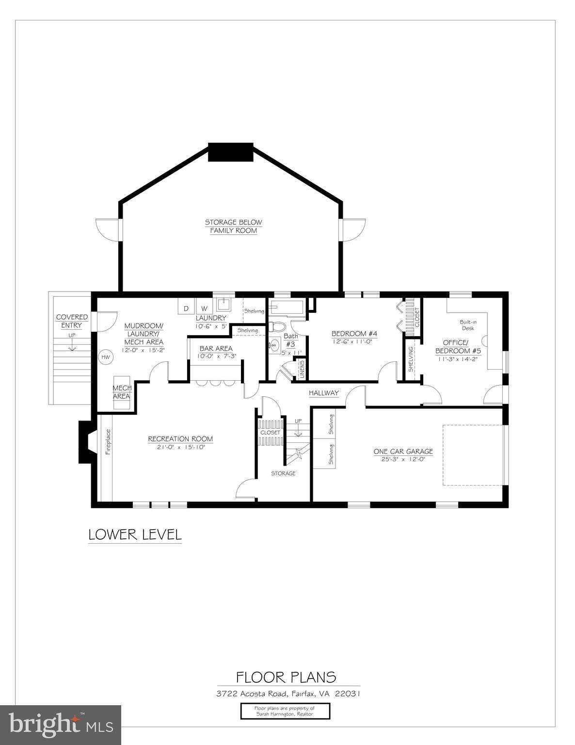 3722 Acosta Road Fairfax, VA 22031 - Photo 17 of 18 Floor Plan - Lower Level