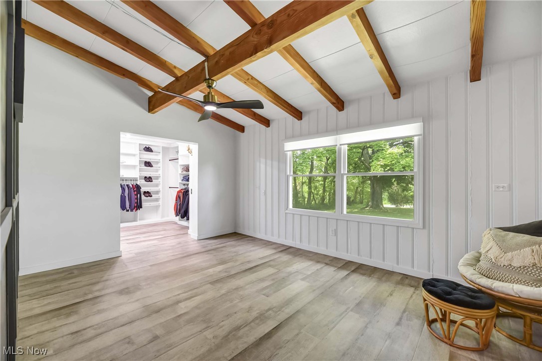 17575 Ridge Road North Royalton, OH 44133 - Photo 25 of 42 View of primary bedroom, windows, beamed and vaulted ceiling