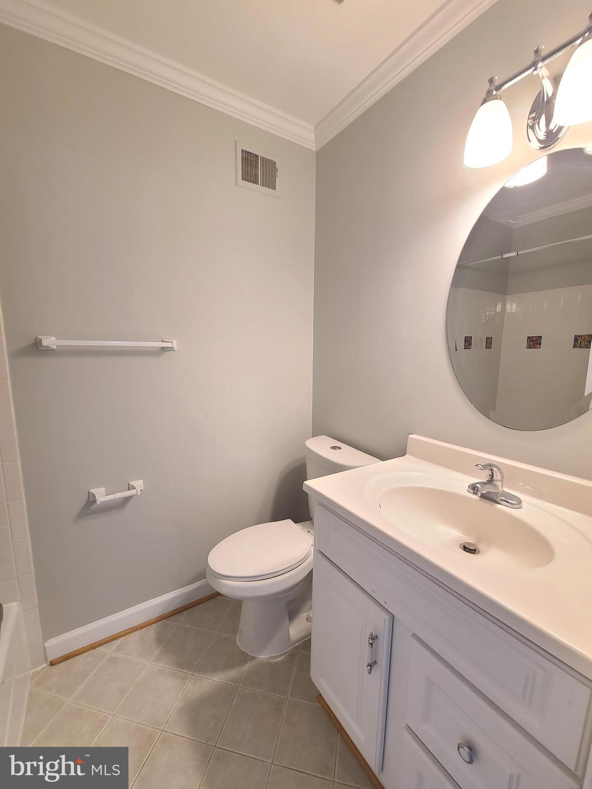 6644 Green Ash Drive Springfield, VA 22152 - Photo 29 of 42 a bathroom with a sink mirror vanity and toilet