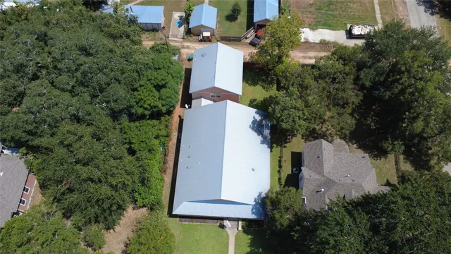 an aerial view of a house