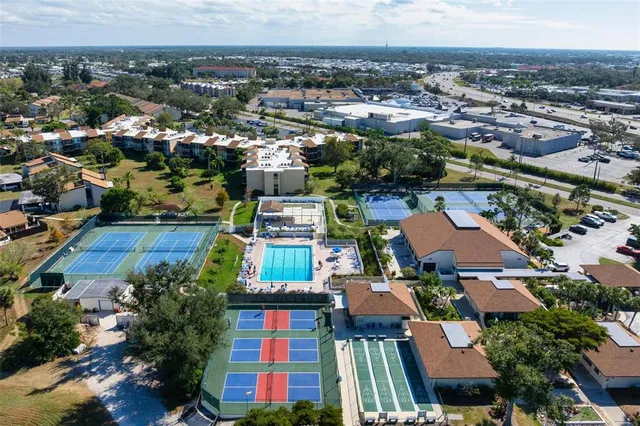 an aerial view of a city