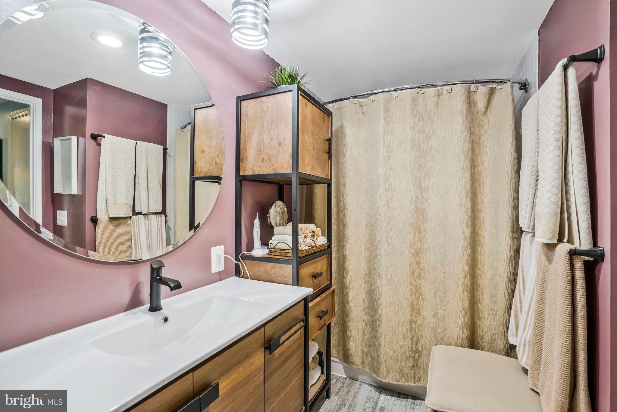 6101 Edsall Road, Unit 302 Alexandria, VA 22304 - Photo 26 of 59 a bathroom with a sink mirror and vanity