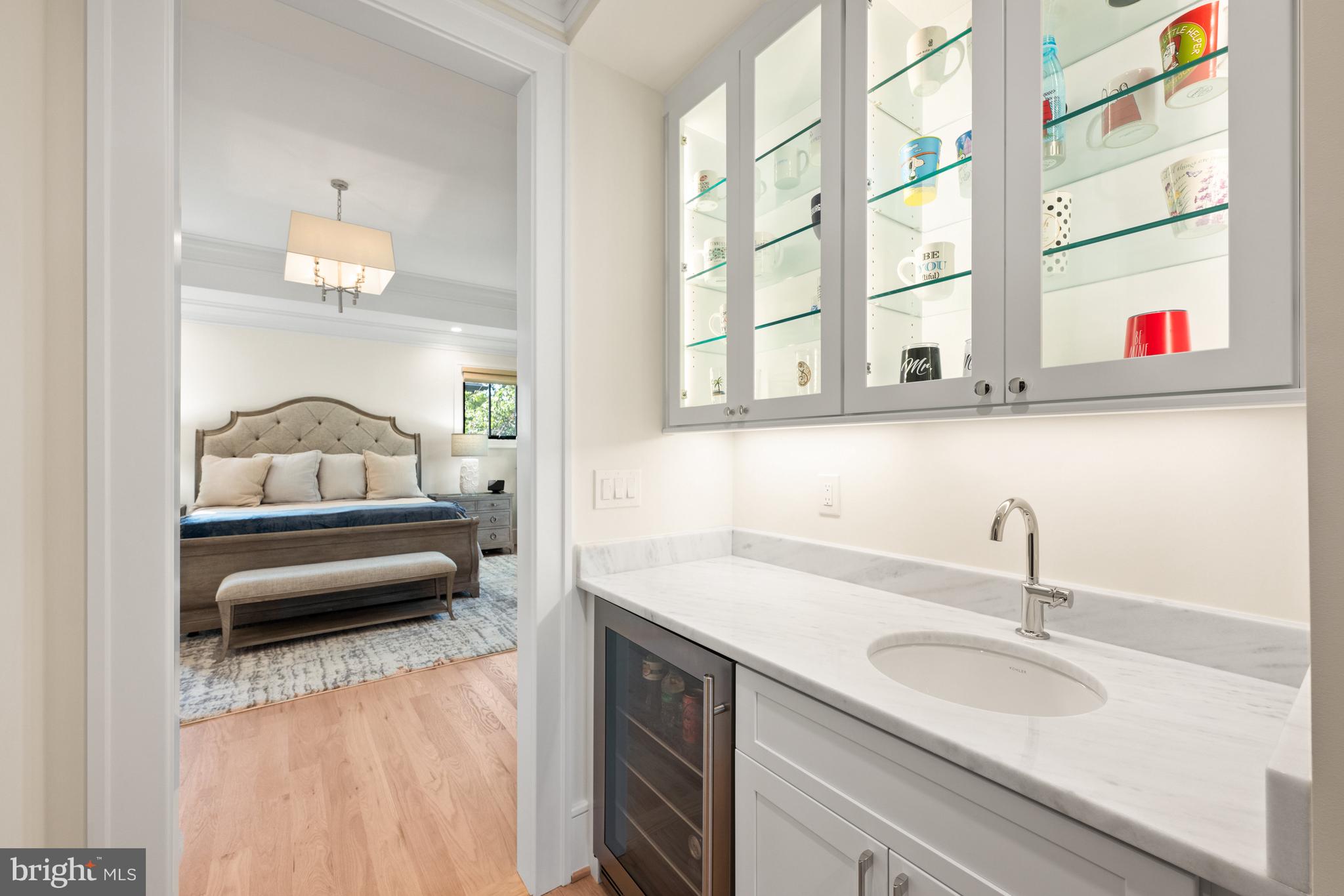 3612 North Rockingham Street Arlington, VA 22213 - Photo 38 of 64 Primary Suite Private Bar & Beverage Cooler