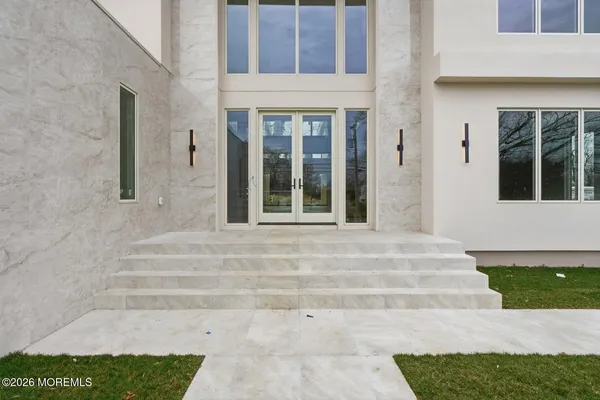 a front view of a house with entryway