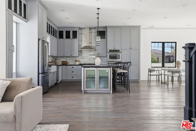 a view of kitchen with breakfast area