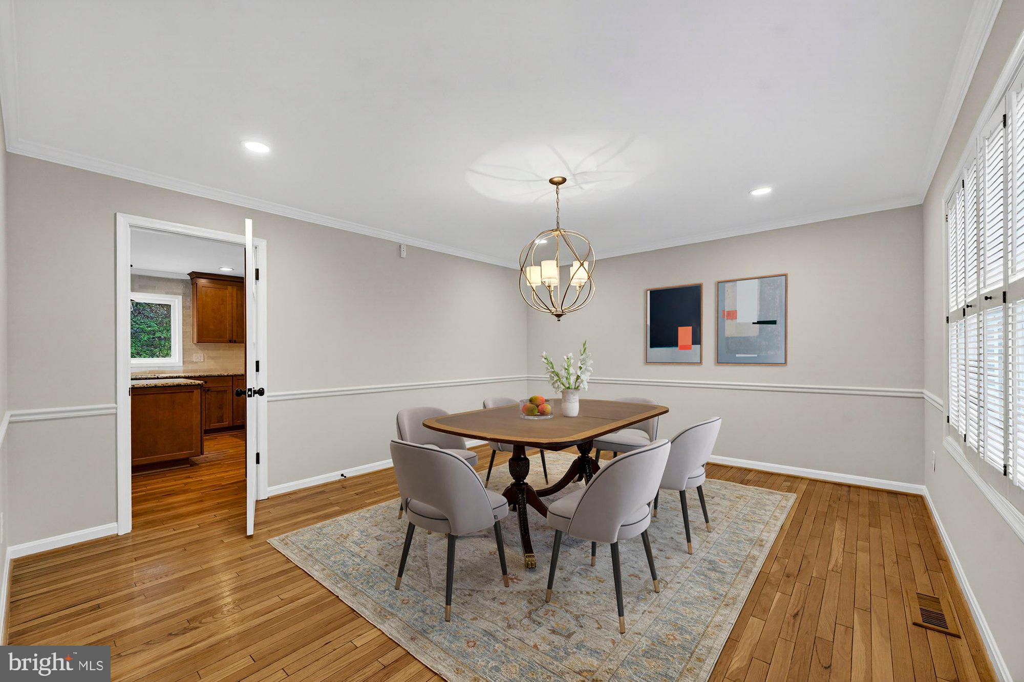930 Park Street Vienna, VA 22180 - Photo 16 of 83 a view of a dining room with furniture wooden floor and chandelier