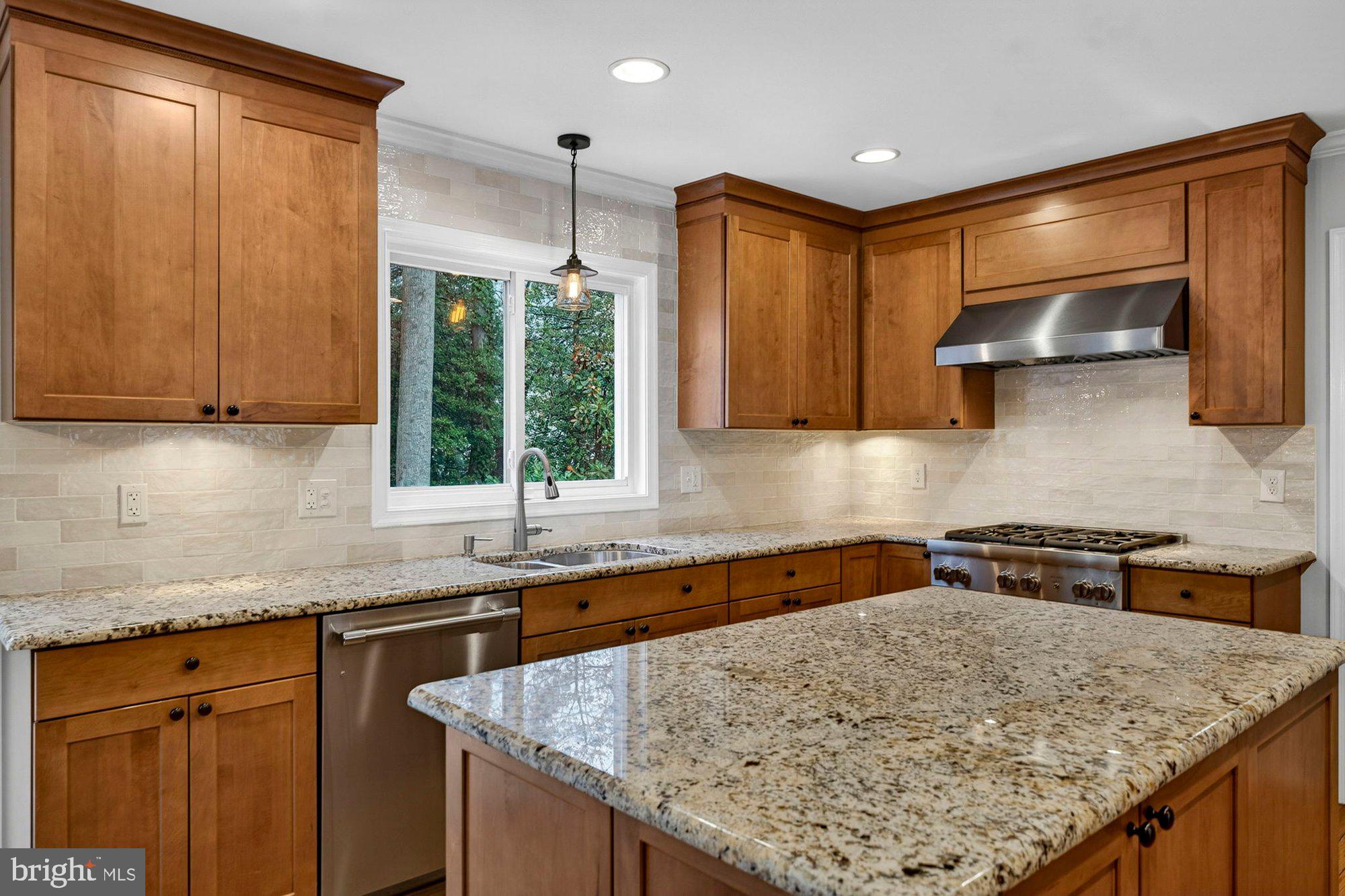 930 Park Street Vienna, VA 22180 - Photo 19 of 83 a kitchen with stainless steel appliances granite countertop a sink a stove and a wooden cabinets