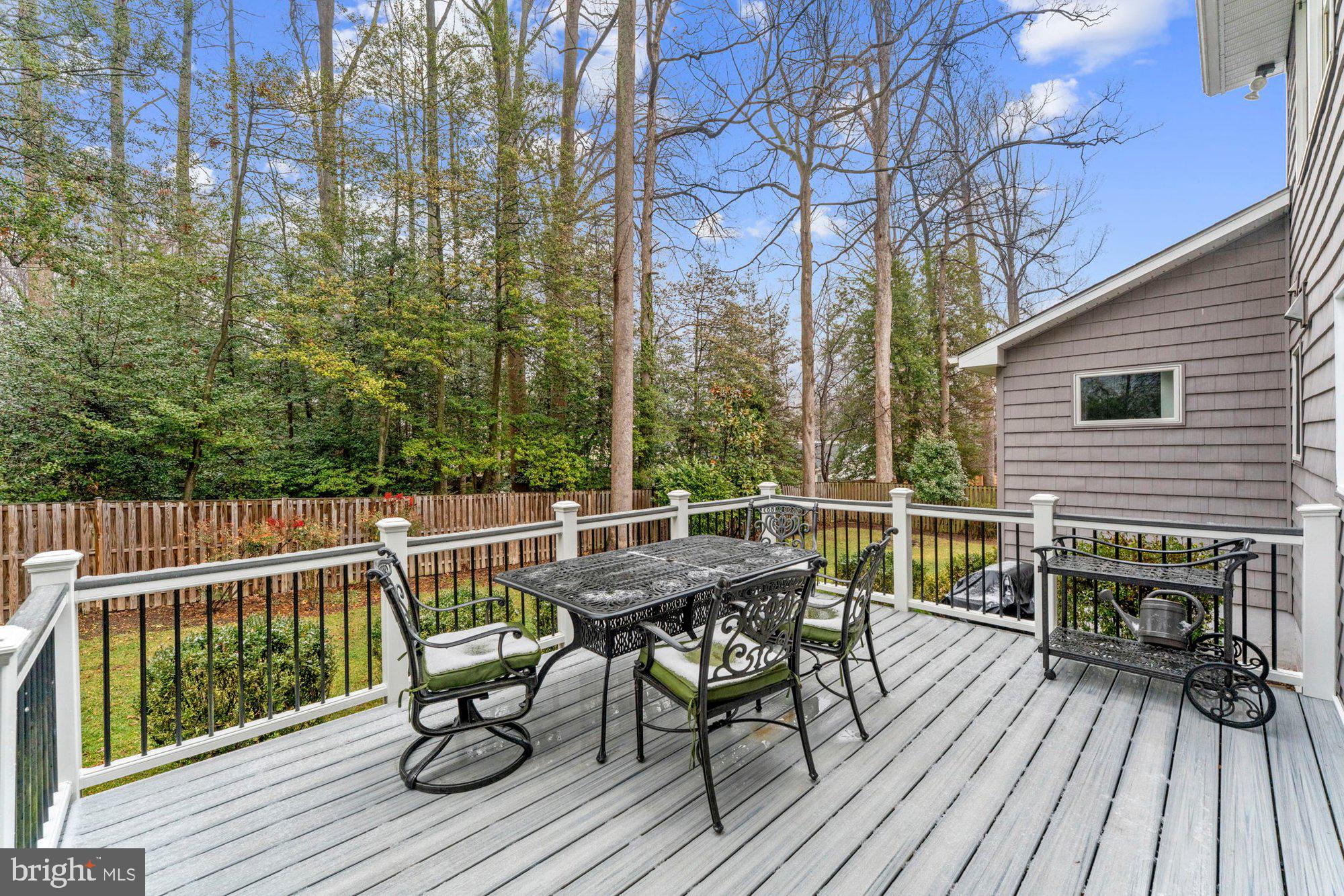 930 Park Street Vienna, VA 22180 - Photo 71 of 83 a view of a deck with table and chairs and wooden floor