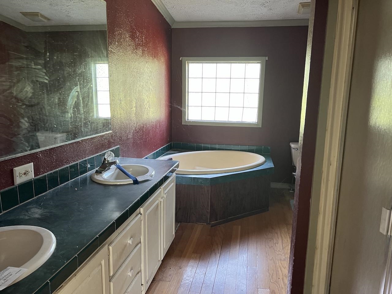 760 Wadsworth Road Henning, TN 38041 - Photo 12 of 15 a bathroom with a granite countertop sink a mirror and a bathtub