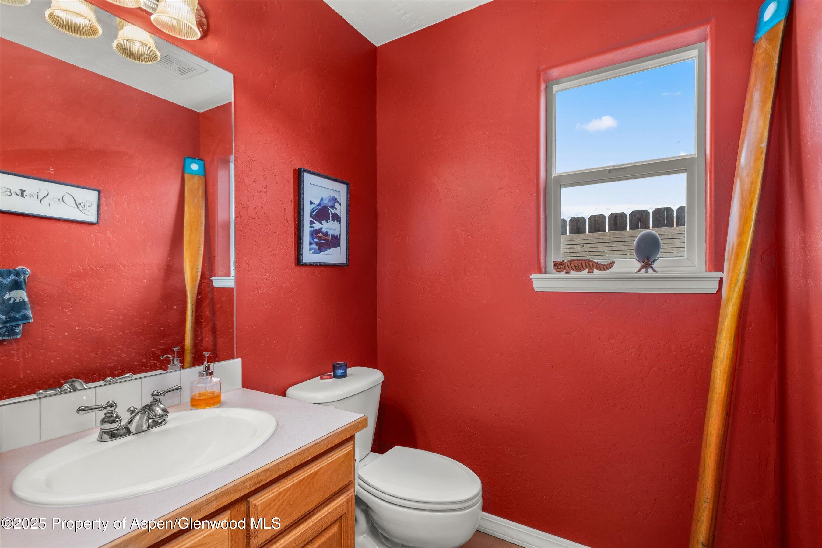 1070 Village Road Carbondale, CO 81623 - Photo 15 of 30 a bathroom with a sink a toilet and mirror