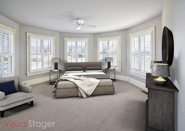 37W634 Grey Barn Road St. Charles, IL 60175 - Photo 26 of 37 a spacious bedroom with a bed and a couch next to a window