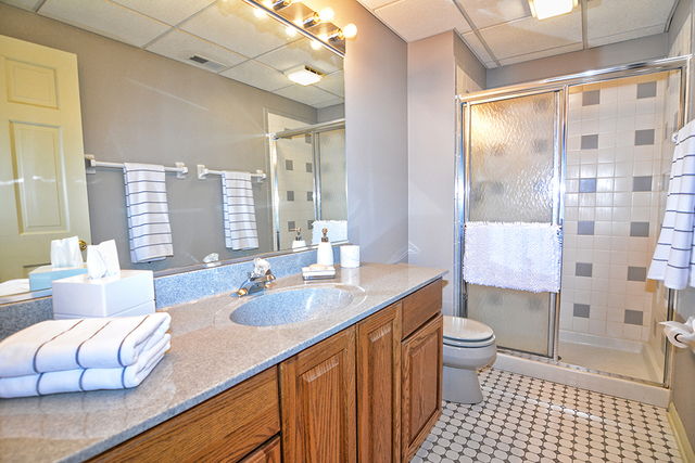 37W634 Grey Barn Road St. Charles, IL 60175 - Photo 30 of 37 a spacious bathroom with a granite countertop sink and a mirror