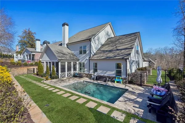 a view of a house with a patio
