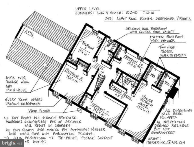 2431 Albot Road Reston, VA 20191 - Photo 29 of 30 Upper Level Floor Plan