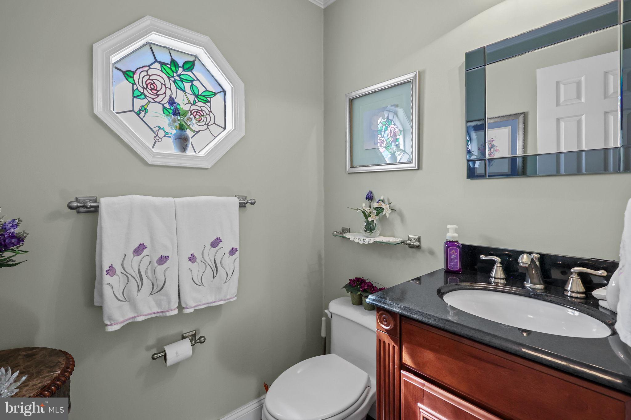 978 Weber Drive Yardley, PA 19067 - Photo 5 of 63 a bathroom with a granite countertop sink and a mirror