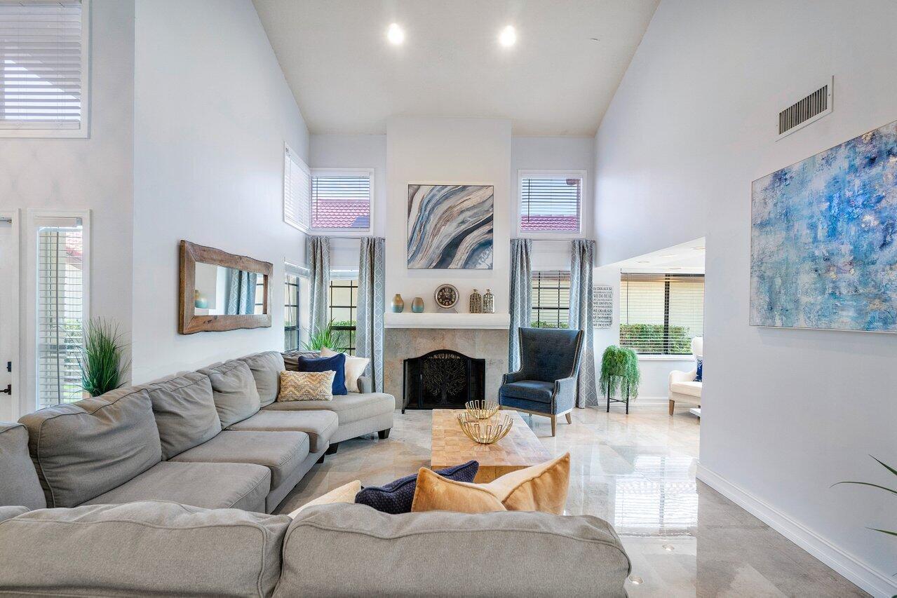 21669 Town Pl Drive Boca Raton, FL 33433 - Photo 9 of 41 LIVING ROOM WITH SOARING CEILINGS