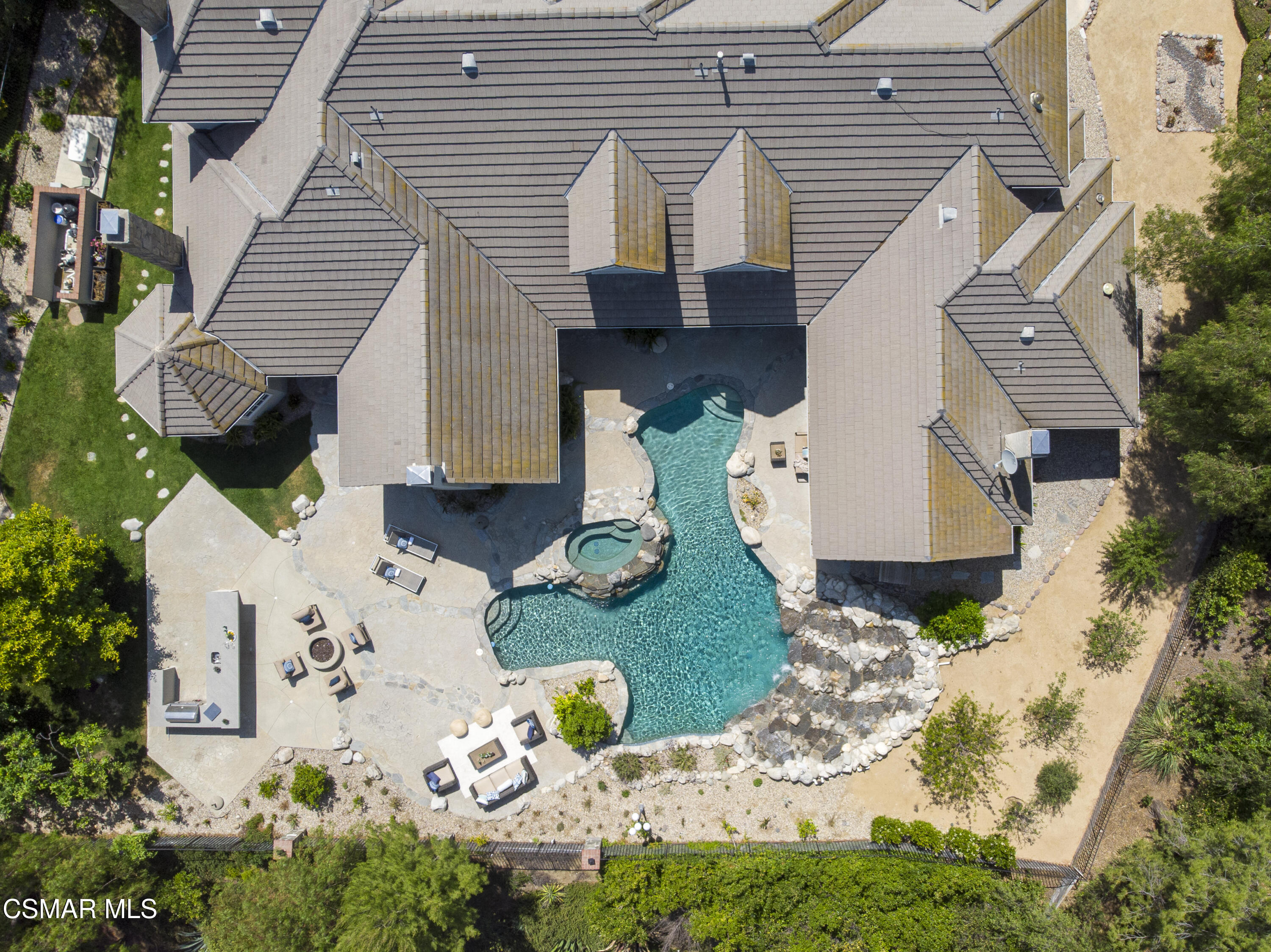 3840 Castle View Road Agoura Hills, CA 91301 - Photo 79 of 94 an aerial view of a house with a yard and trees
