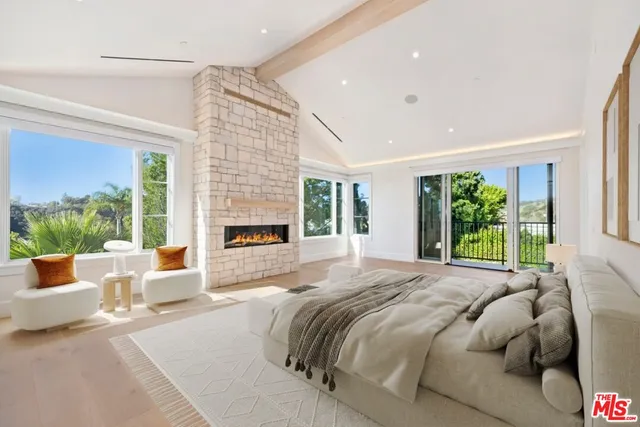 a bed room with a bed and a couch