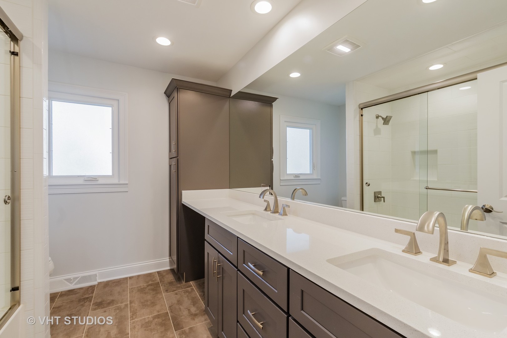 2010 Clover Road Northbrook, IL 60062 - Photo 26 of 30 a bathroom with a double vanity sink and a mirror