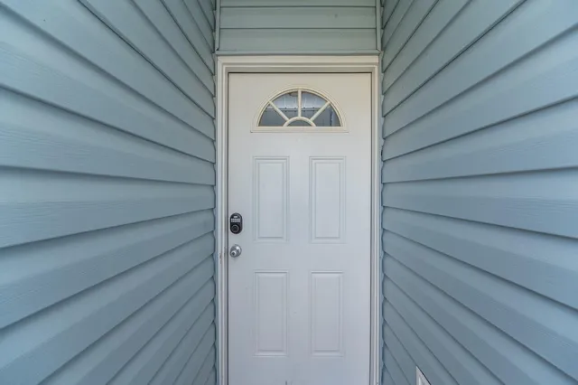 a close view of door