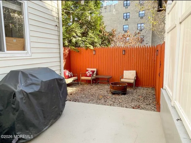 a outdoor view with a sitting space