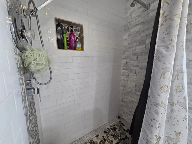 a bathroom with a shower