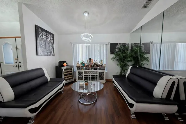 a living room with furniture