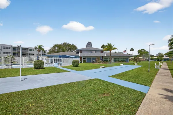 a view of outdoor space and swimming pool