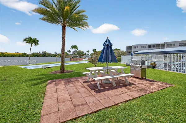 a view of a lake with a big yard