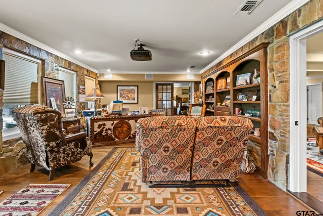 a living room with furniture