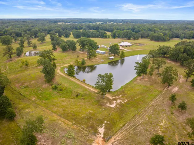 a view of a lake with a city