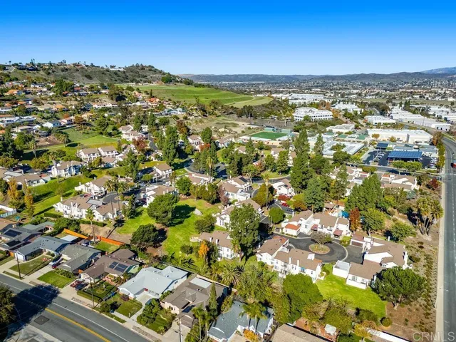 an aerial view of multiple house