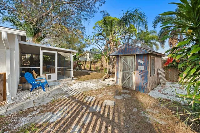 a backyard of a house