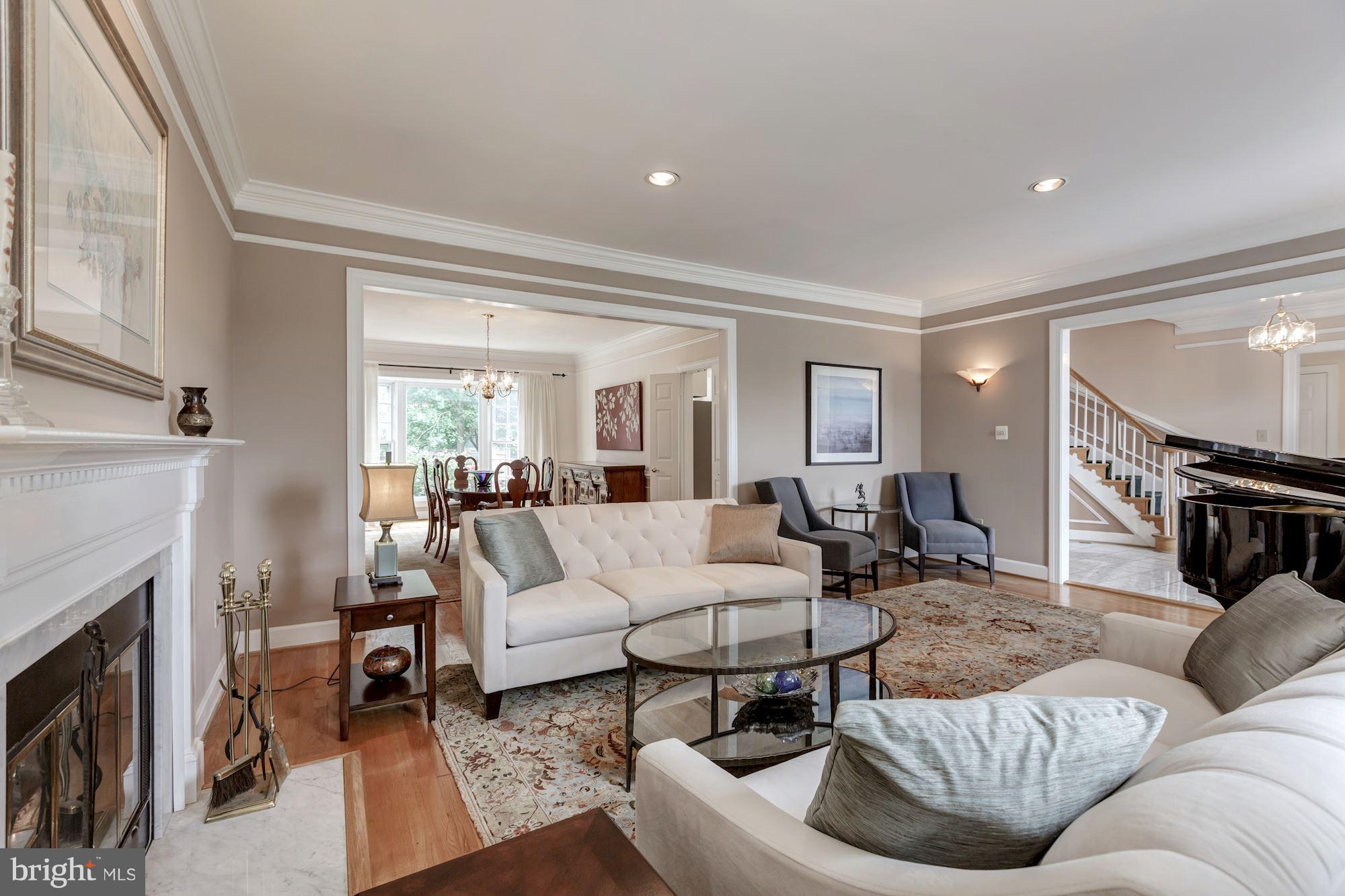 8745 Hickory Bend Trail Potomac, MD 20854 - Photo 4 of 30 a living room with furniture and a fireplace