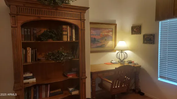 a living room with furniture