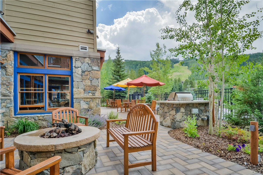 129 River Run Road, Unit 8073 Keystone, CO 80435 - Photo 14 of 16 New patio, fire pit and BBQ overlooking ski slopes