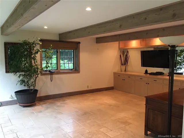 a room with furniture and a potted plant