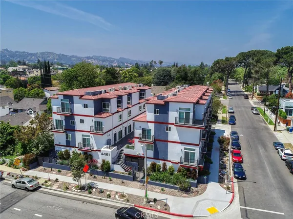an aerial view of multiple houses
