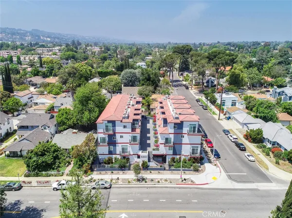 an aerial view of a city