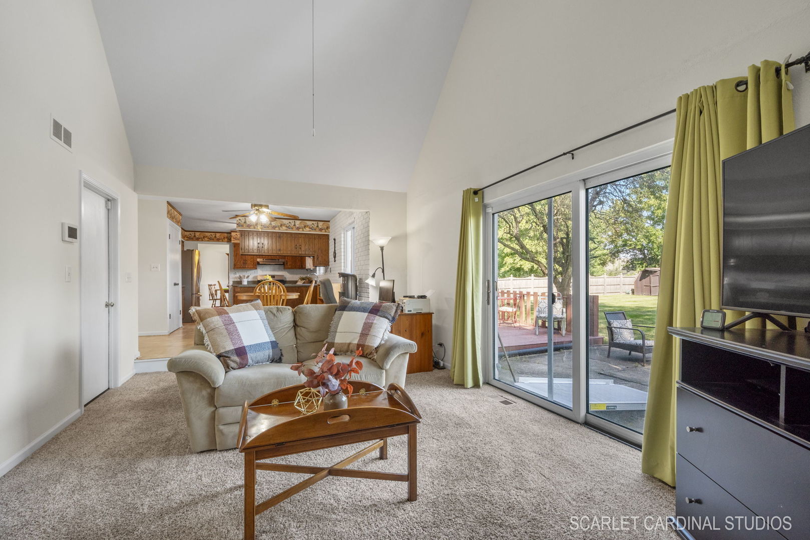 29W206 Wagner Road Naperville, IL 60564 - Photo 13 of 27 a living room with furniture a flat screen tv and a floor to ceiling window