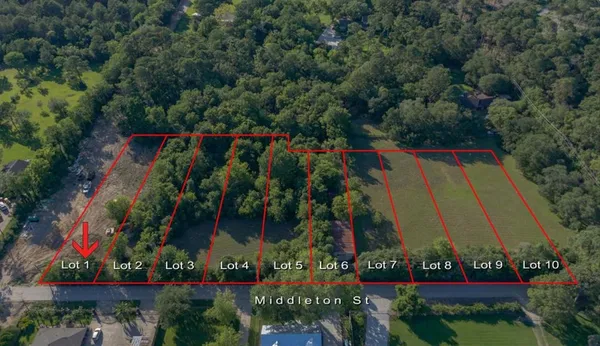 an aerial view of building and trees