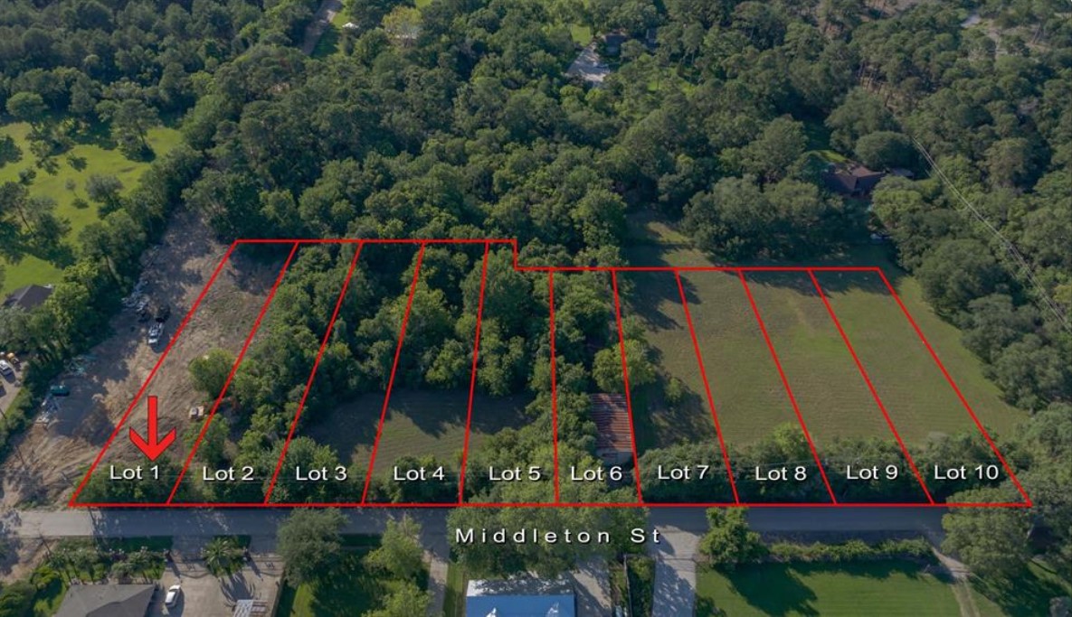 an aerial view of building and trees